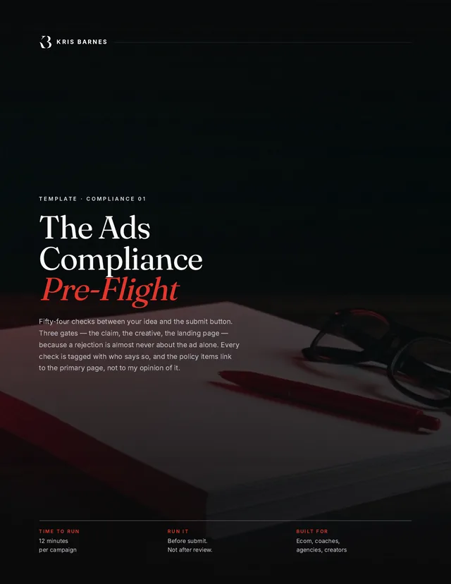 The Ads Compliance Pre-Flight — cover