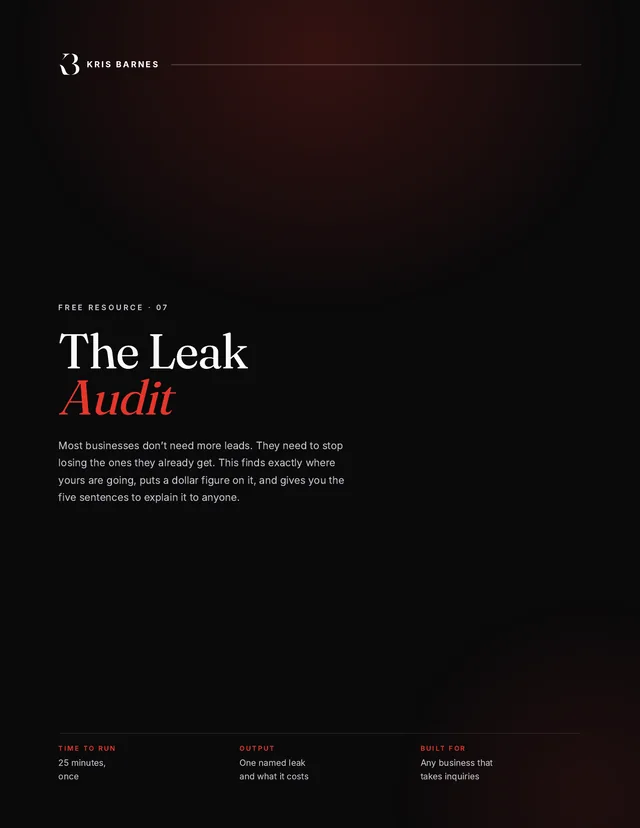 The Leak Audit — cover