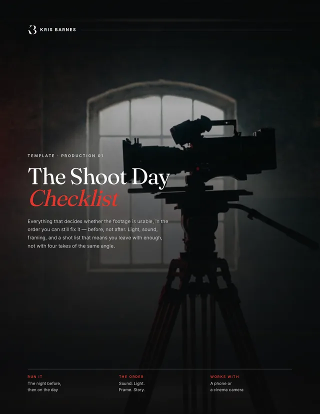 The Shoot Day Checklist — cover
