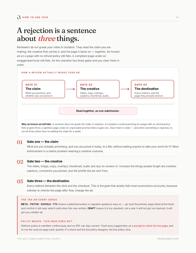 Inside The Ads Compliance Pre-Flight — How a review actually reads your ad